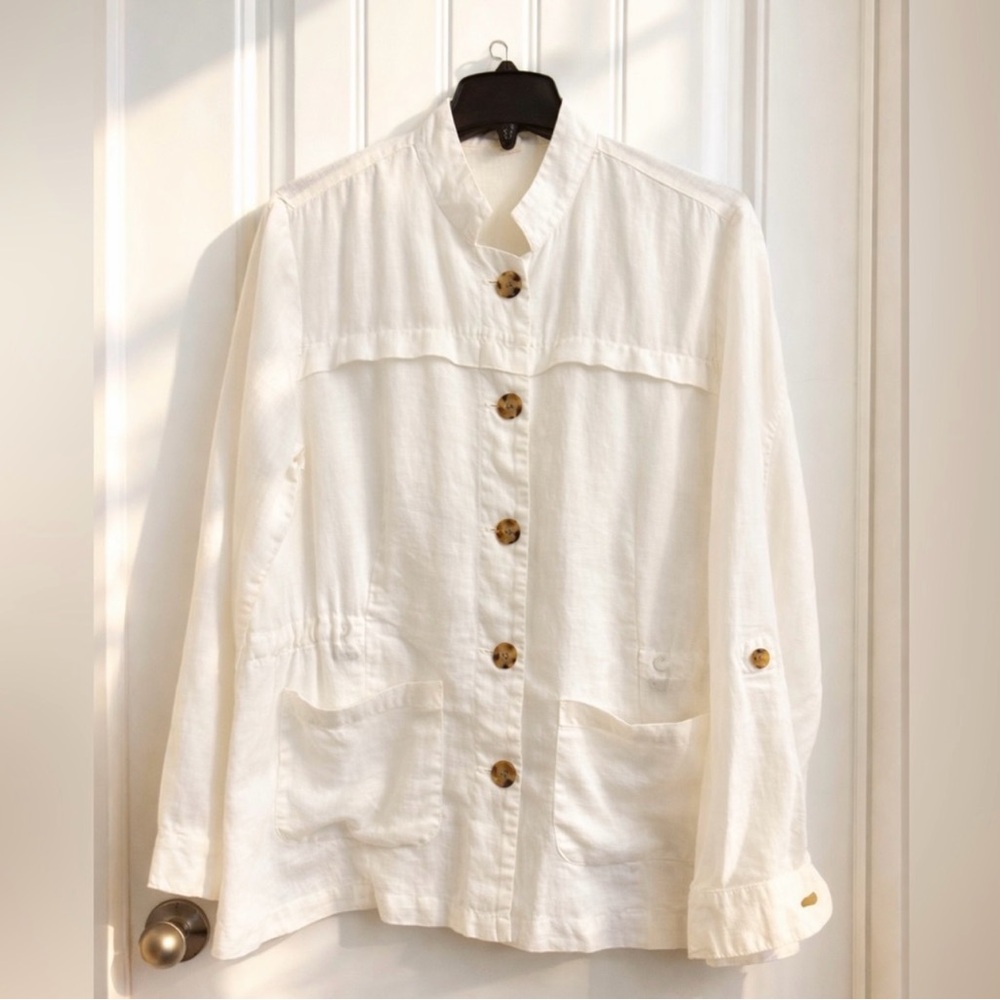Coldwater Creek Cream Button-Up Utility Jacket